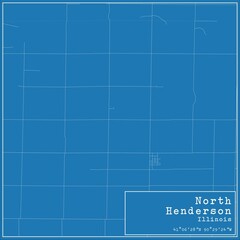 Blueprint US city map of North Henderson, Illinois.