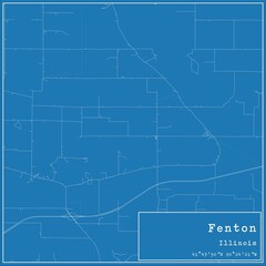 Obraz premium Blueprint US city map of Fenton, Illinois.