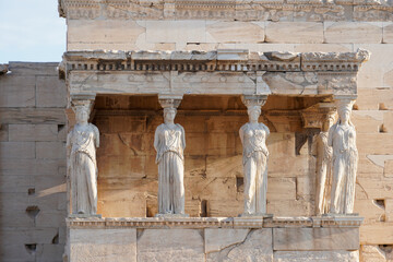 Caryatid porch of the Erechtheion in Athens, Greece