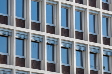 facade with windows of a building of the 1960s