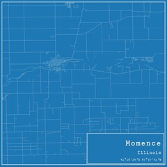 Blueprint US city map of Momence, Illinois.