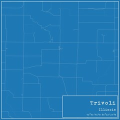Blueprint US city map of Trivoli, Illinois.