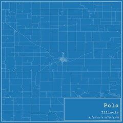 Blueprint US city map of Polo, Illinois.