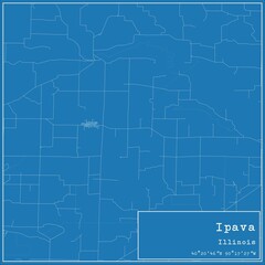 Blueprint US city map of Ipava, Illinois.