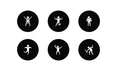 feelings filled icons set. feelings filled icons pack included refreshed human, excited human, down human, good happy drunk vector.