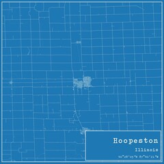 Blueprint US city map of Hoopeston, Illinois.