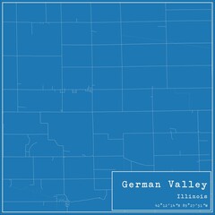 Blueprint US city map of German Valley, Illinois.