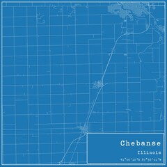 Blueprint US city map of Chebanse, Illinois.