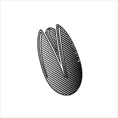 Pistachio Icon, Editable Seed Of Desert Plant Fruit Drupe