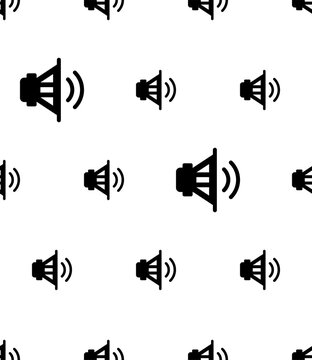 Speaker Icon Seamless Pattern, Electroacoustic Transducer; Music Output Device, Electrical Audio Signal To Sound Convertor