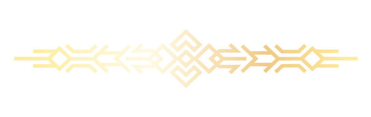 Line art luxury golden border. Abstract golden elegant text divider for your design projects. PNG with transparent background
