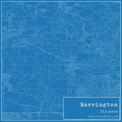 Blueprint US city map of Barrington, Illinois.