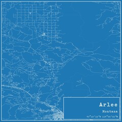 Blueprint US city map of Arlee, Montana.