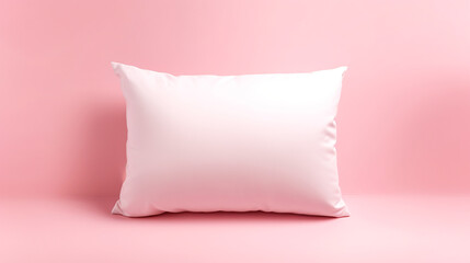 ピンク色の背景に白い枕　Generative AI