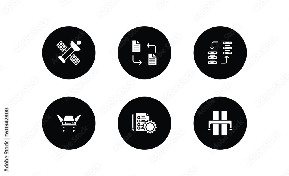 Poster artificial intellegence filled icons set. artificial intellegence filled icons pack included outer s