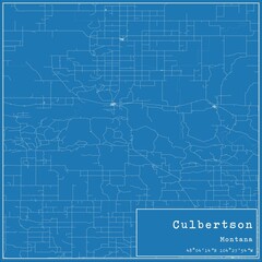 Fototapeta premium Blueprint US city map of Culbertson, Montana.