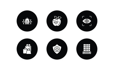 artificial intellegence filled icons set. artificial intellegence filled icons pack included smart home, synthetic food, eye tracking, shopping bag, healthcare, difference engine vector.
