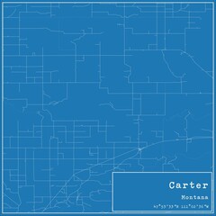 Fototapeta premium Blueprint US city map of Carter, Montana.