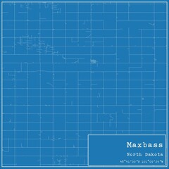 Blueprint US city map of Maxbass, North Dakota.