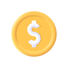 Vector Dollar currency sign 3d vector icon high quality and fully scalable 
