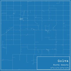 Blueprint US city map of Golva, North Dakota.