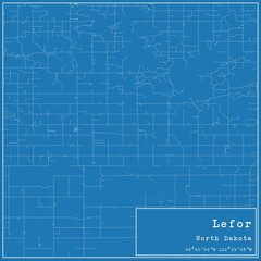 Blueprint US city map of Lefor, North Dakota.