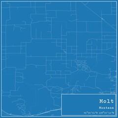 Blueprint US city map of Molt, Montana.