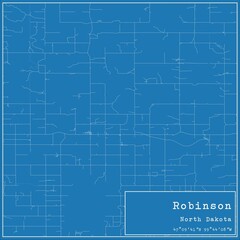Blueprint US city map of Robinson, North Dakota.