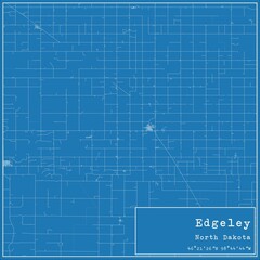 Blueprint US city map of Edgeley, North Dakota.