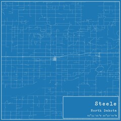 Blueprint US city map of Steele, North Dakota.