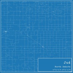 Blueprint US city map of Jud, North Dakota.