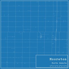 Blueprint US city map of Mooreton, North Dakota.