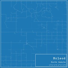 Blueprint US city map of Mcleod, North Dakota.