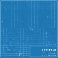 Blueprint US city map of Enderlin, North Dakota.