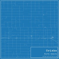 Blueprint US city map of Oriska, North Dakota.