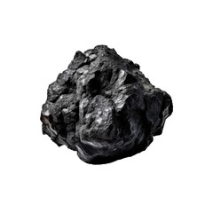 Lump of coal on a transparent background. PNG. Generative AI.