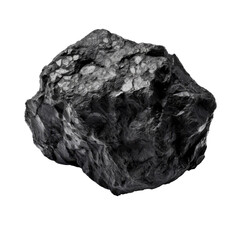 Lump of coal on a transparent background. PNG. Generative AI.