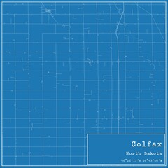 Blueprint US city map of Colfax, North Dakota.
