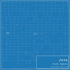 Blueprint US city map of Java, South Dakota.