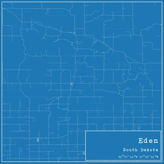 Blueprint US city map of Eden, South Dakota.