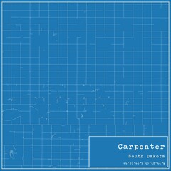 Blueprint US city map of Carpenter, South Dakota.