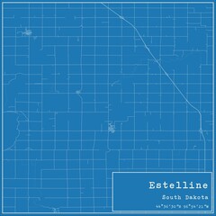 Blueprint US city map of Estelline, South Dakota.