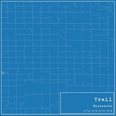 Blueprint US city map of Trail, Minnesota.