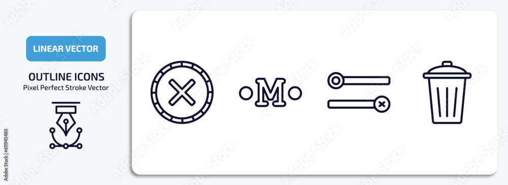 Poster user interface collection. outline icons set. user interface collection. thin line icons pack includ