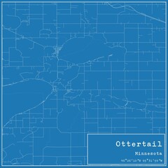 Blueprint US city map of Ottertail, Minnesota.