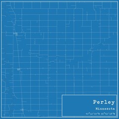 Blueprint US city map of Perley, Minnesota.