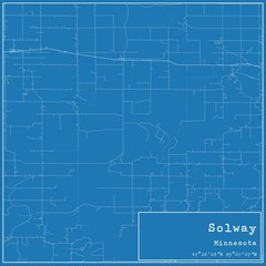 Blueprint US city map of Solway, Minnesota.