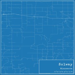 Fototapeta premium Blueprint US city map of Solway, Minnesota.