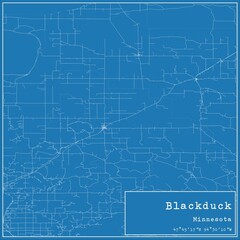 Blueprint US city map of Blackduck, Minnesota.