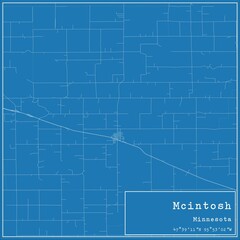 Blueprint US city map of Mcintosh, Minnesota.